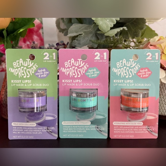 ππͺ· BEAUTY IMPRESSIONS β2 in 1β LIP MASK & LIP SCRUB 3-PIECE COLLECTION. NEW! - Picture 4 of 7